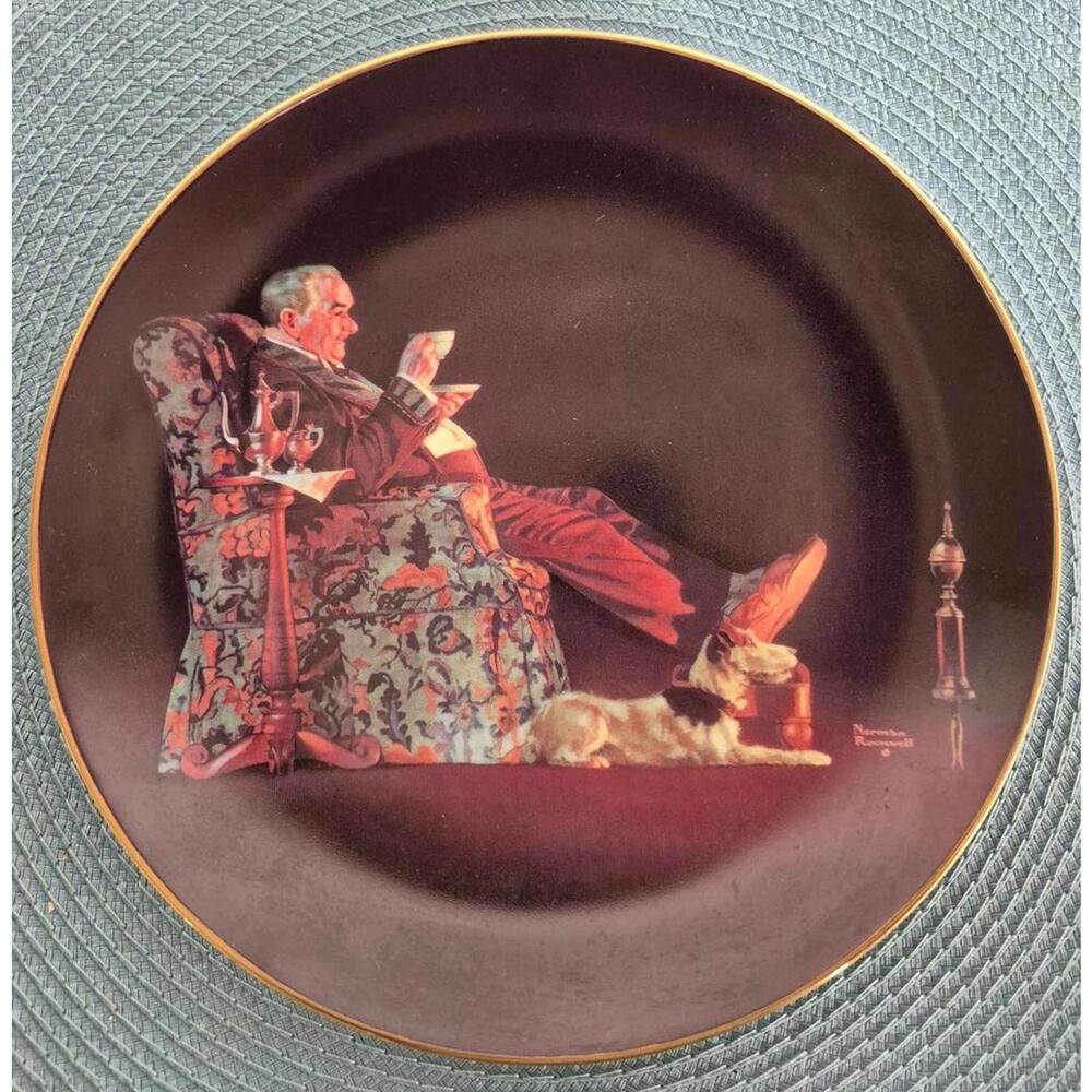 Norman Rockwell Vintage Decorative Plate - 1989 - "Evening's Repose"